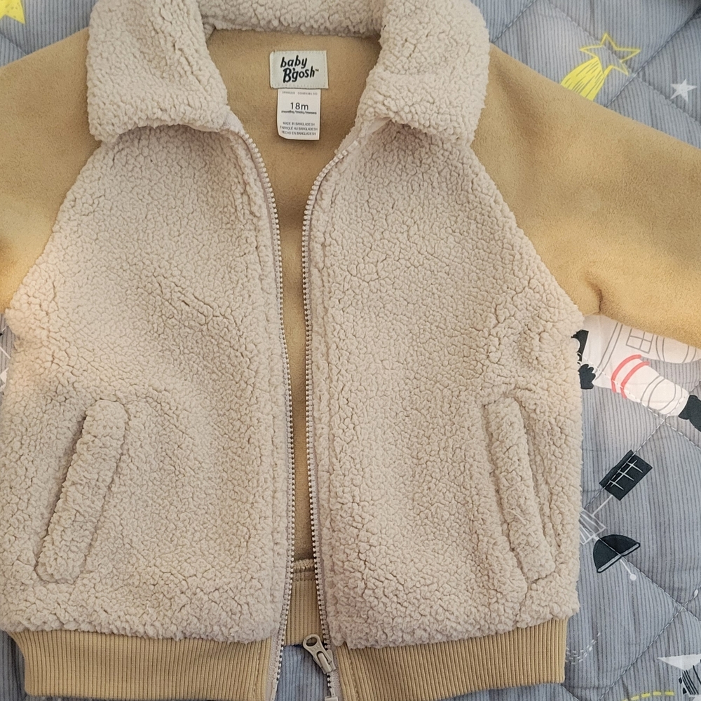 OshKosh B'gosh Sherpa Kids Jacket - Cream and Tan